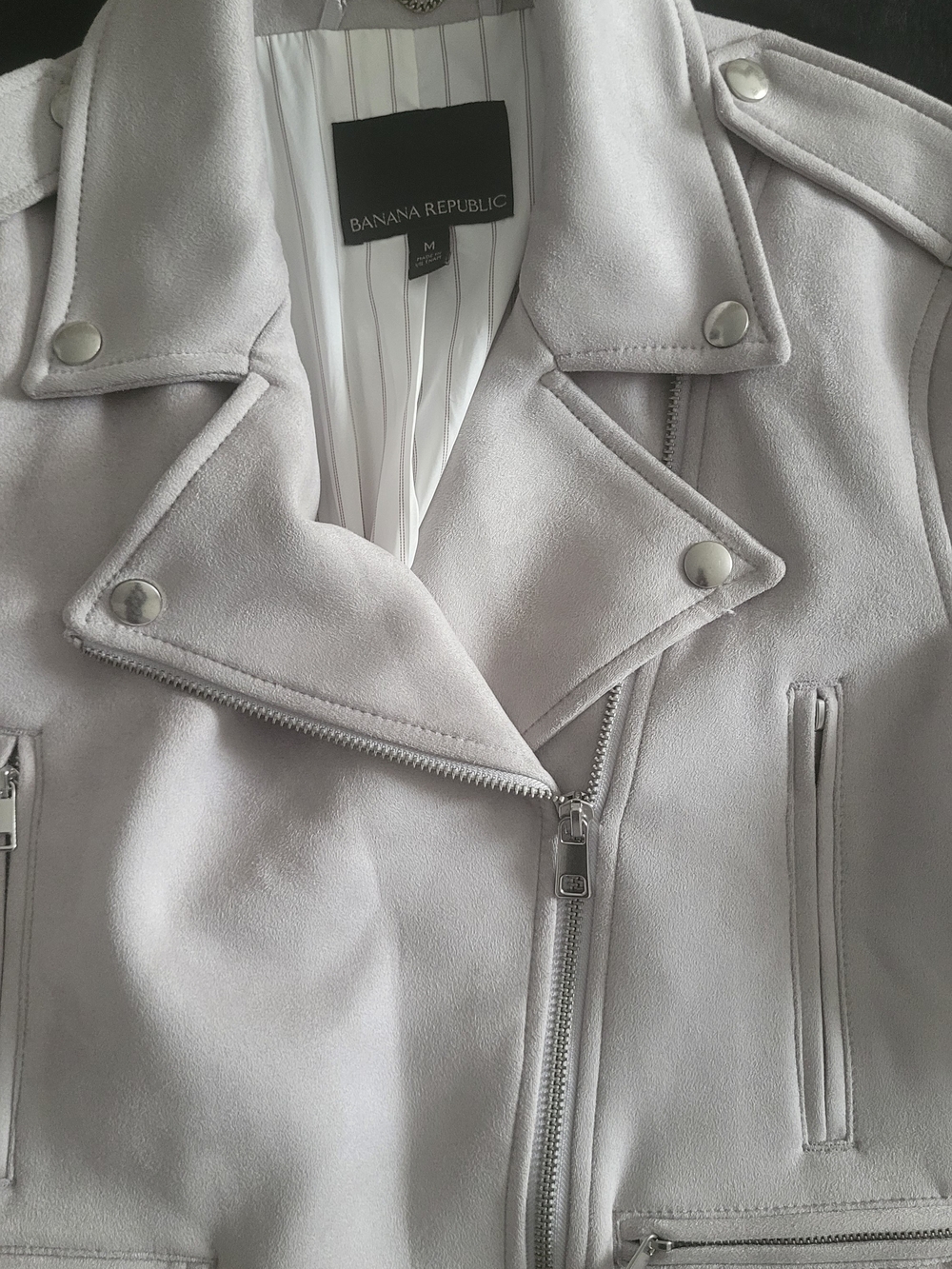 Banana Republic Women's Pale Gray Moto Jacket